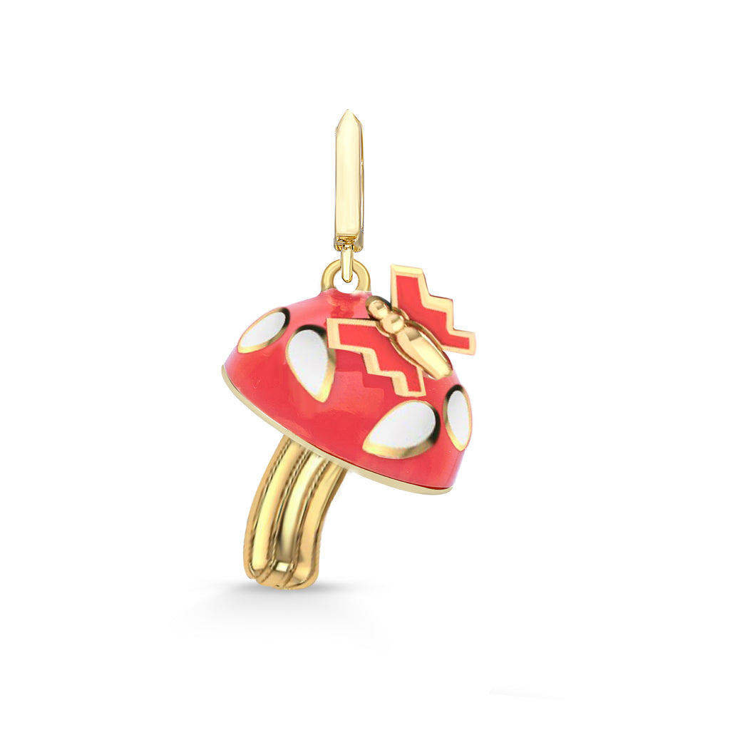 Mushroom with Butterfly Pendant