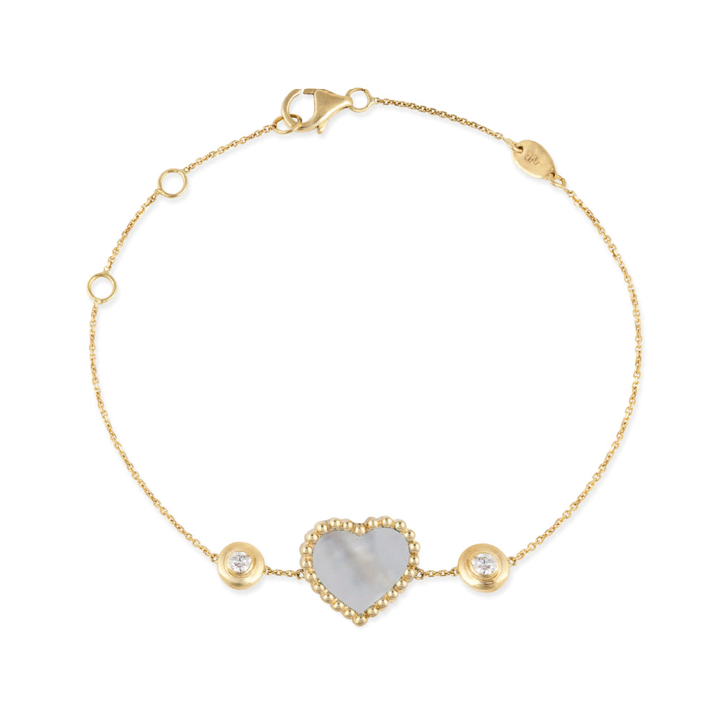 Melikah Chain Bracelet, Mother of Pearl, Yellow Gold