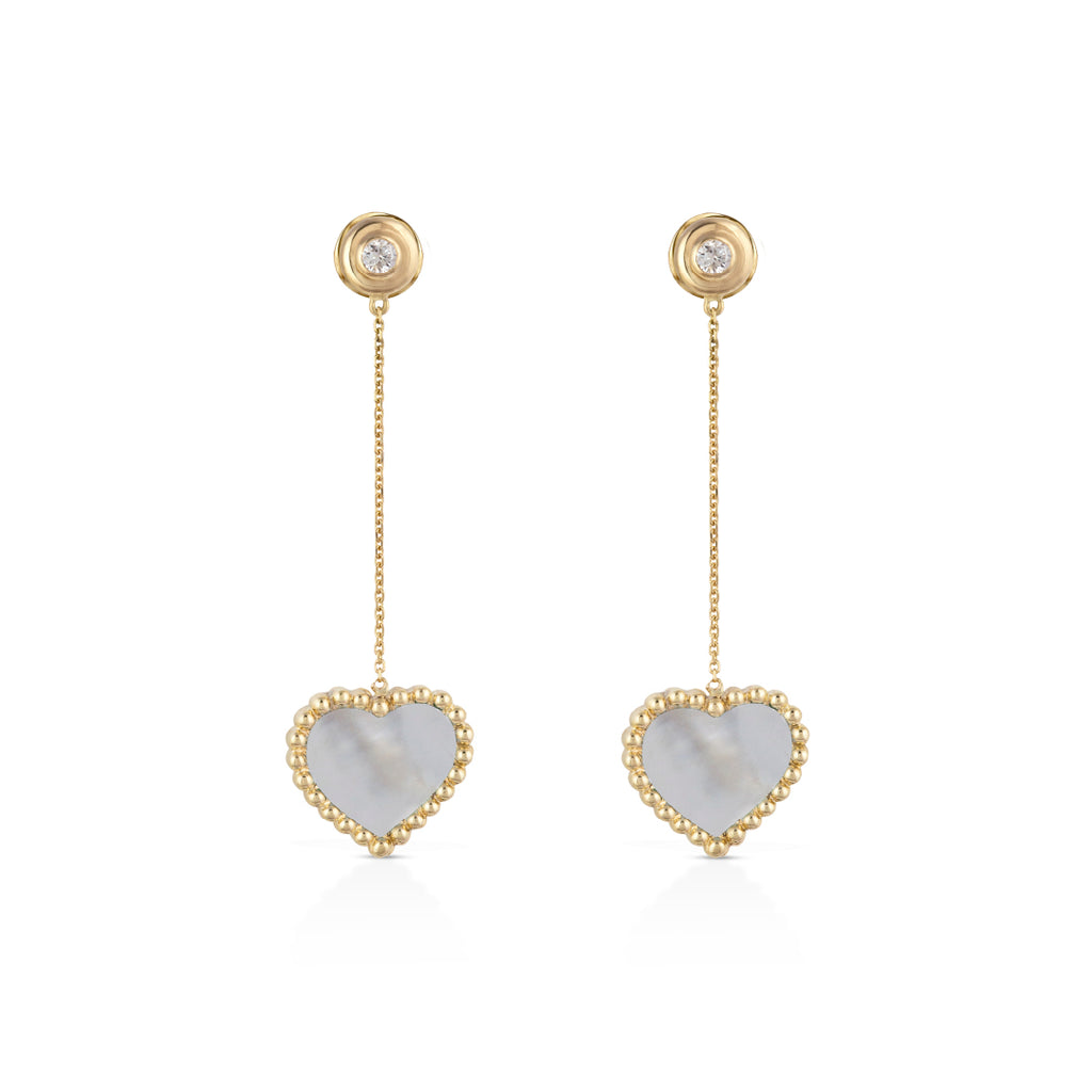Melikah Earring, Mother of Pearl, Yellow Gold