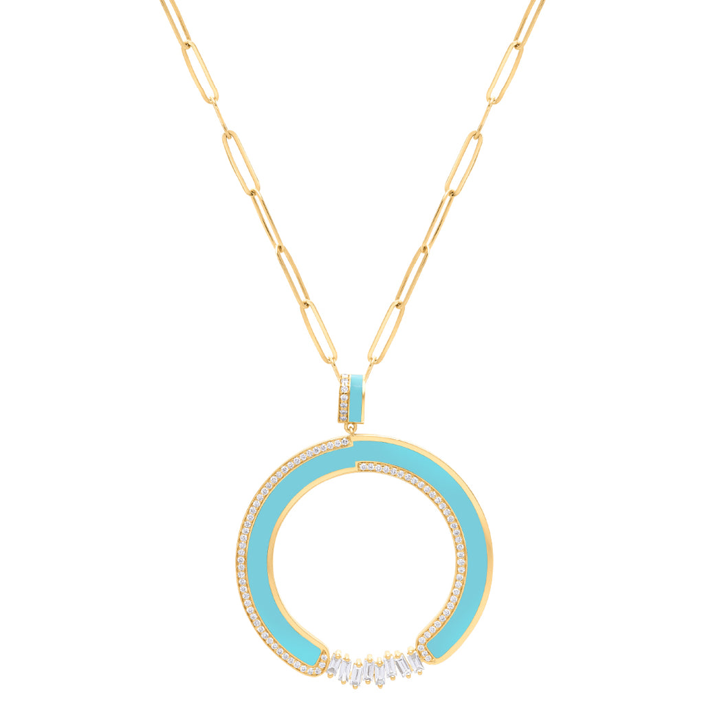 Al Salam Necklace, Turquoise, Yellow Gold