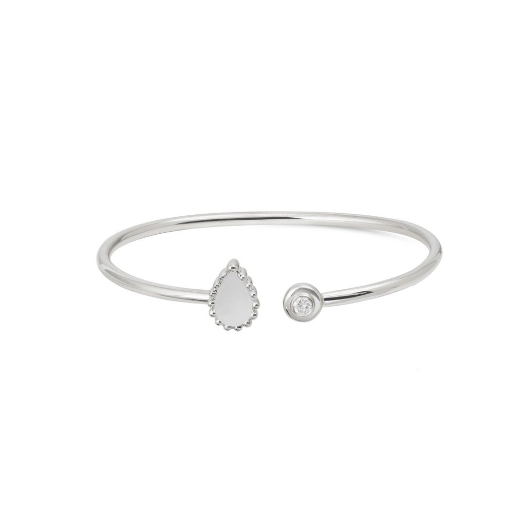 Baby Bangle, Mother of Pearl, White Gold