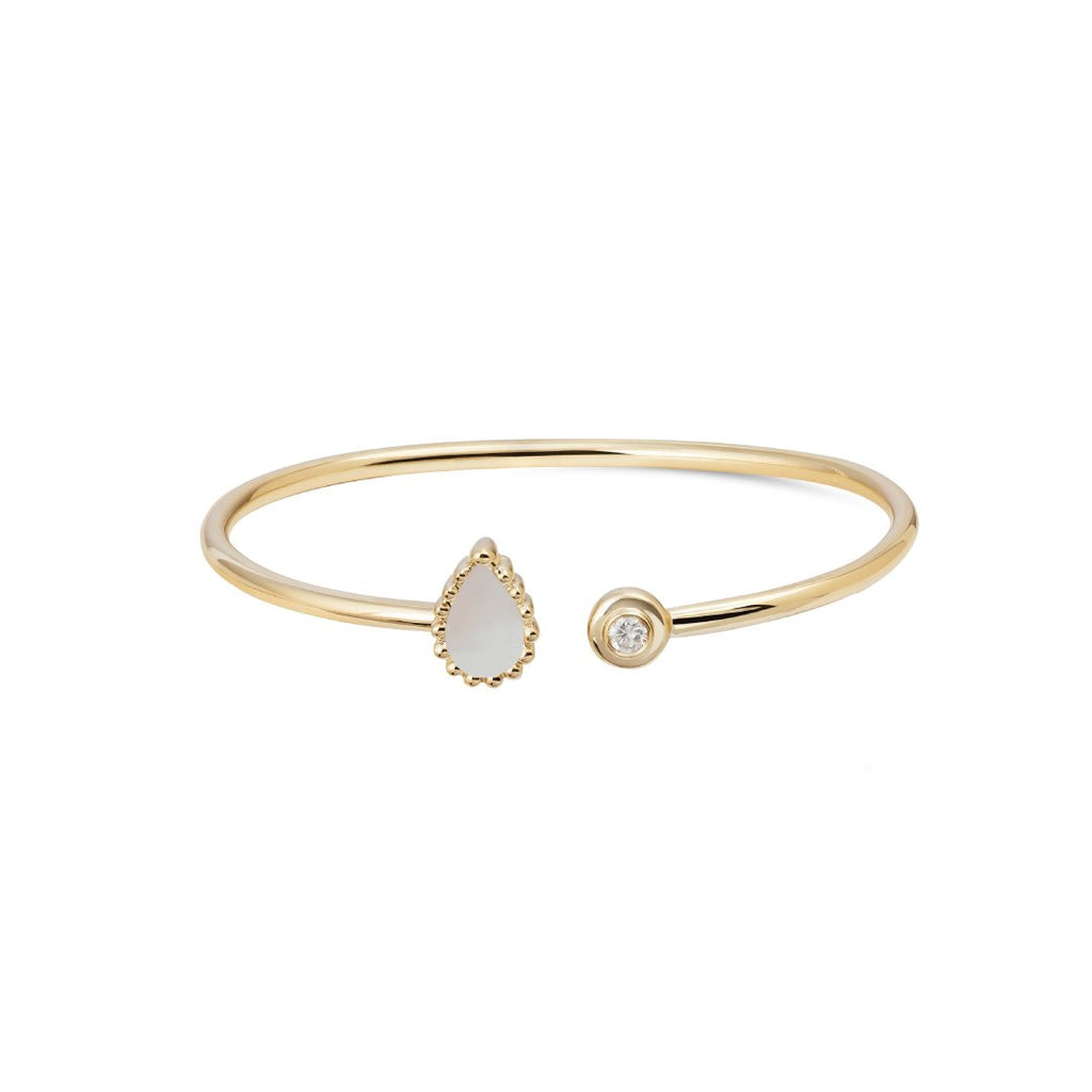 Baby Bangle, Mother of Pearl, Yellow Gold