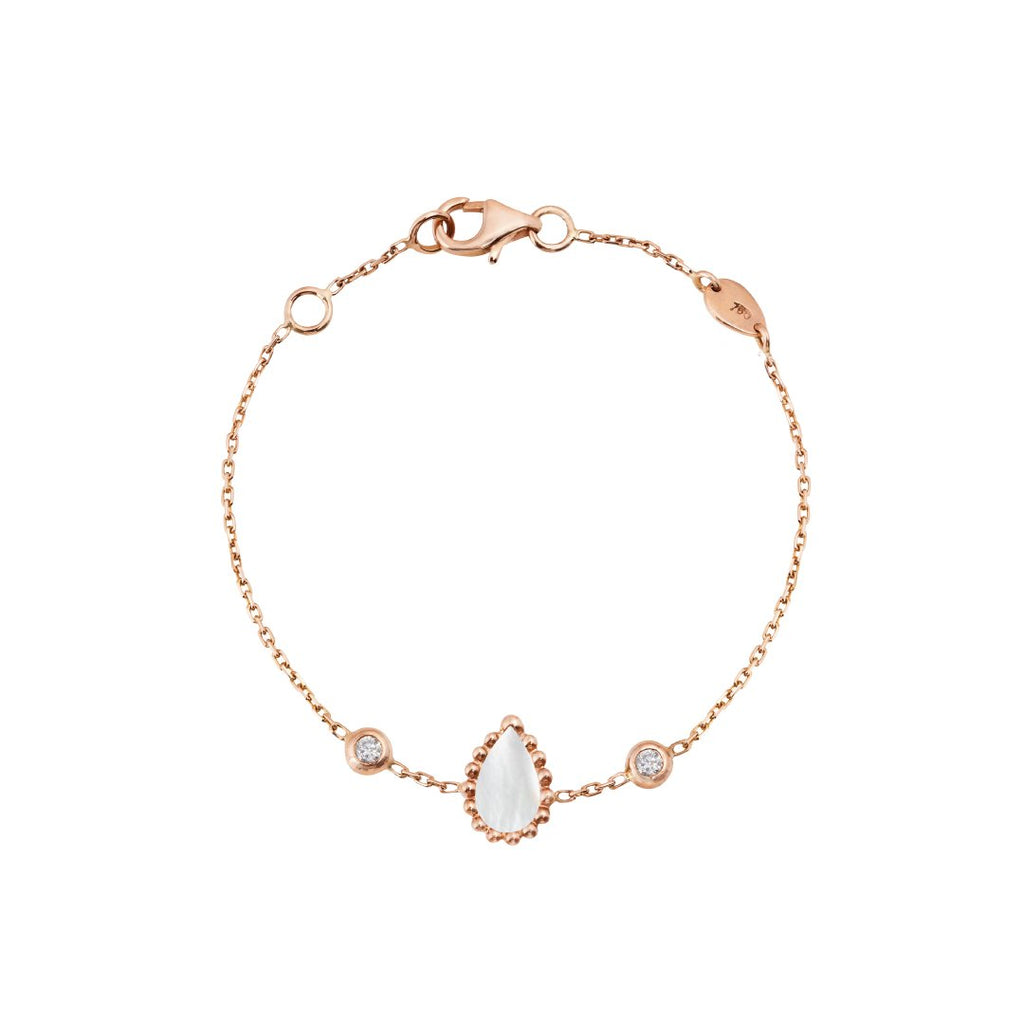 Baby Chain Bracelet, Mother of Pearl, Rose Gold