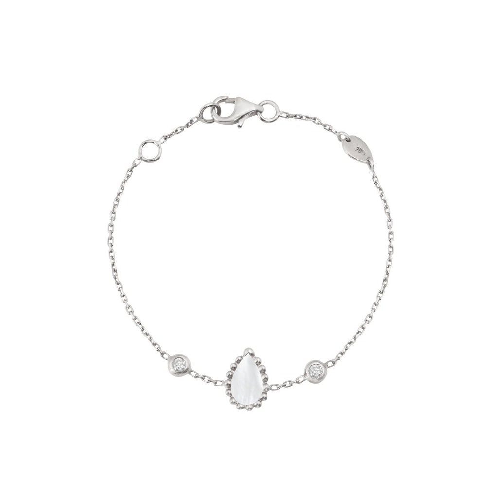 Baby Chain Bracelet, Mother of Pearl, White Gold