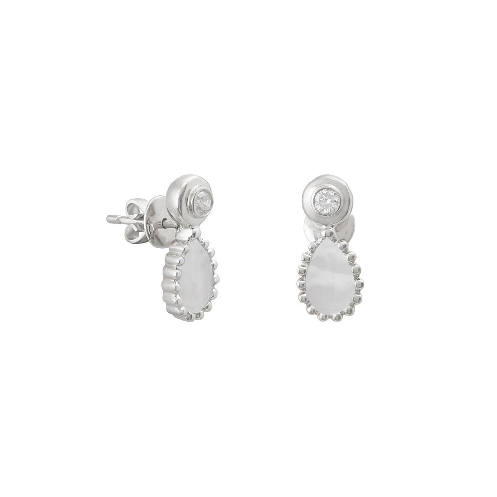 Baby Earring, Mother of Pearl, White Gold