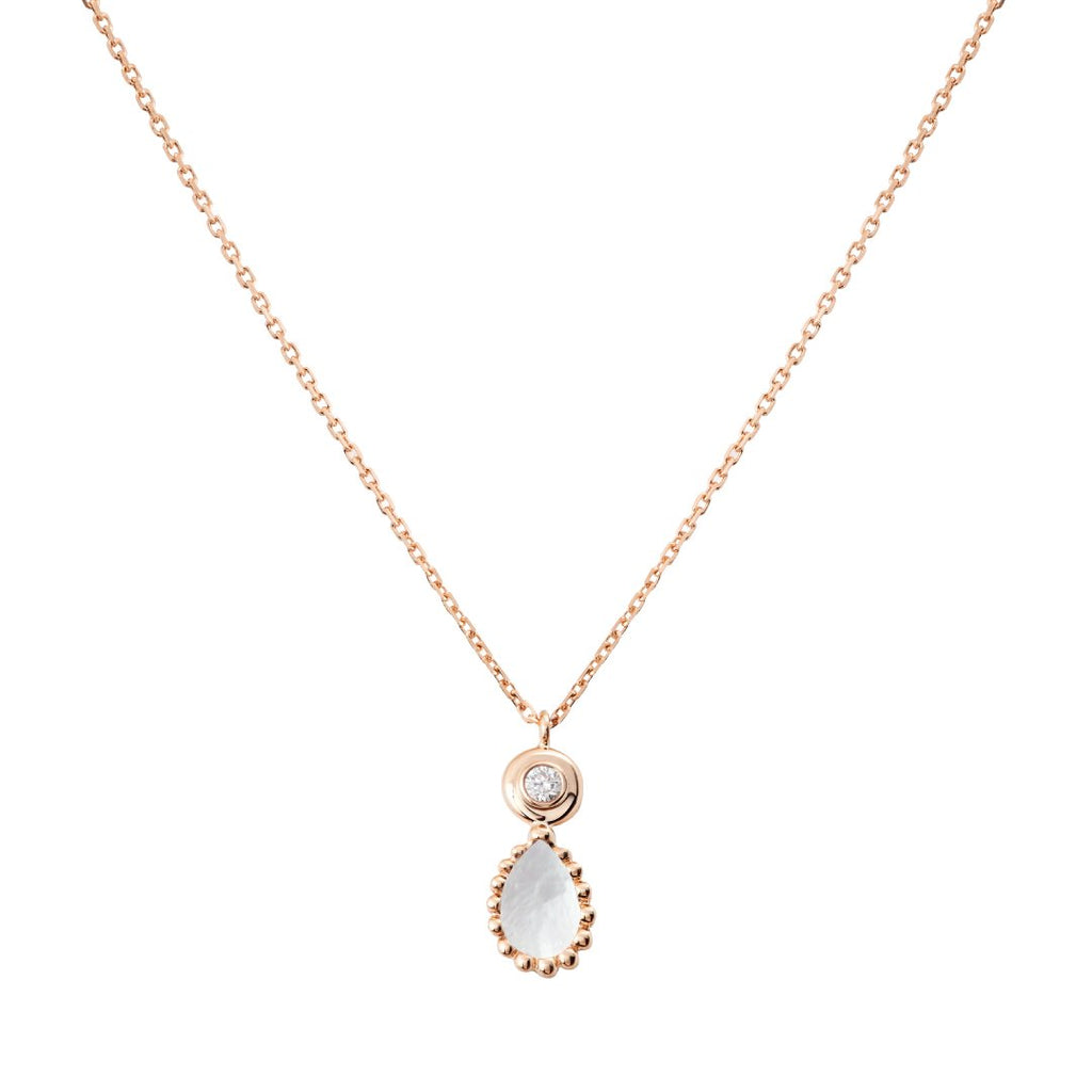 Baby Necklace, Mother of Pearl, Rose Gold