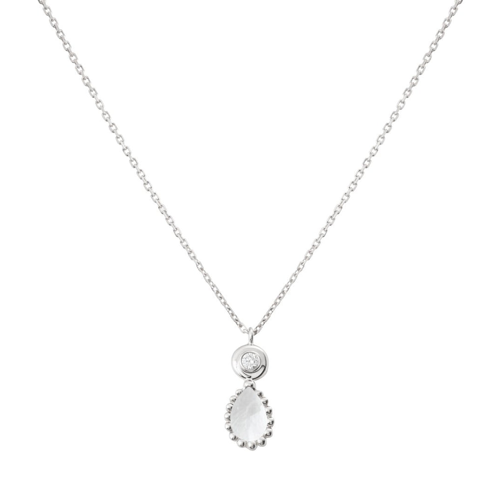 Baby Necklace, Mother of Pearl, White Gold