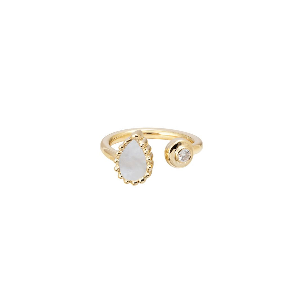 Baby Ring, Mother of Pearl, Yellow Gold