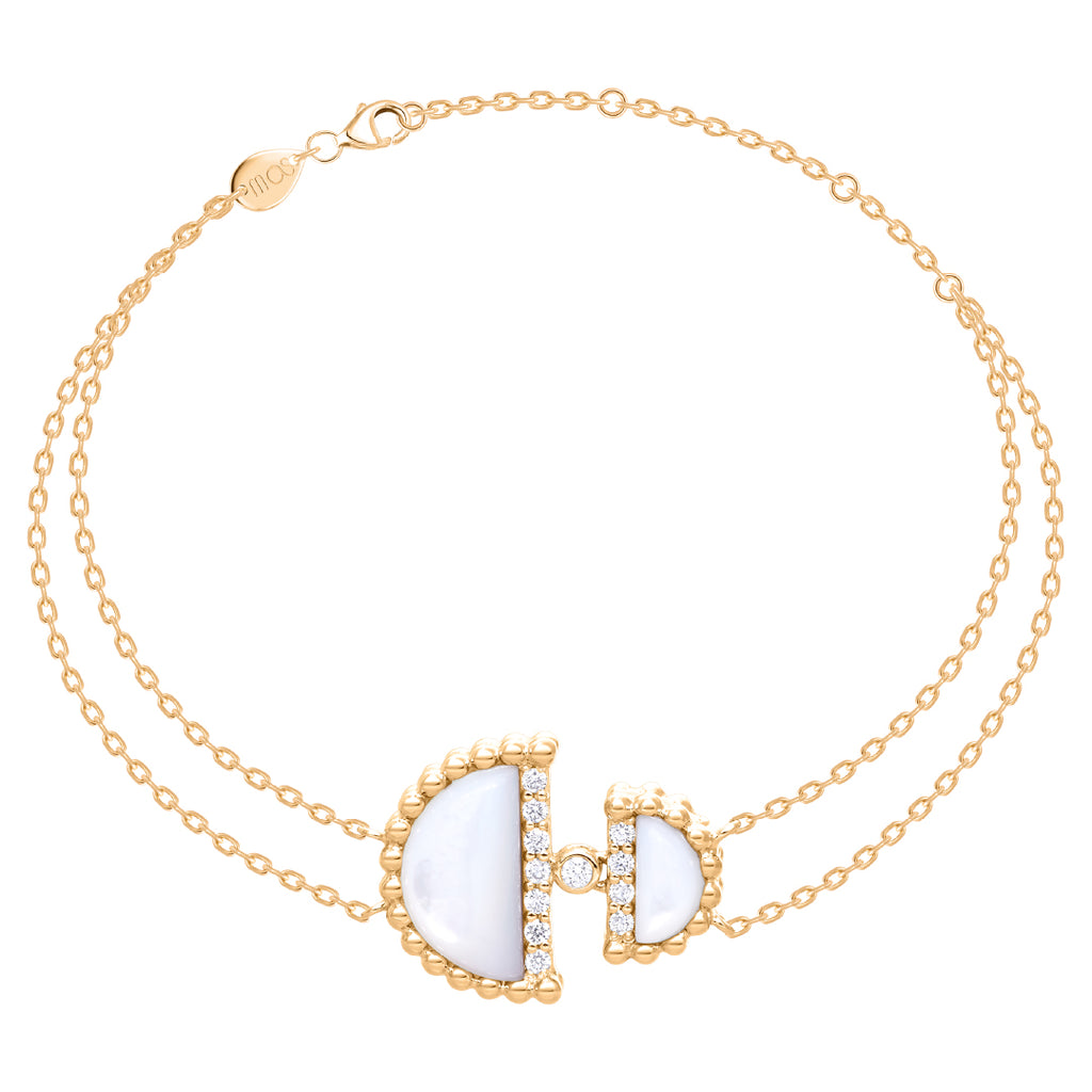 Etlala Chain Bracelet, Mother of Pearl, Yellow Gold