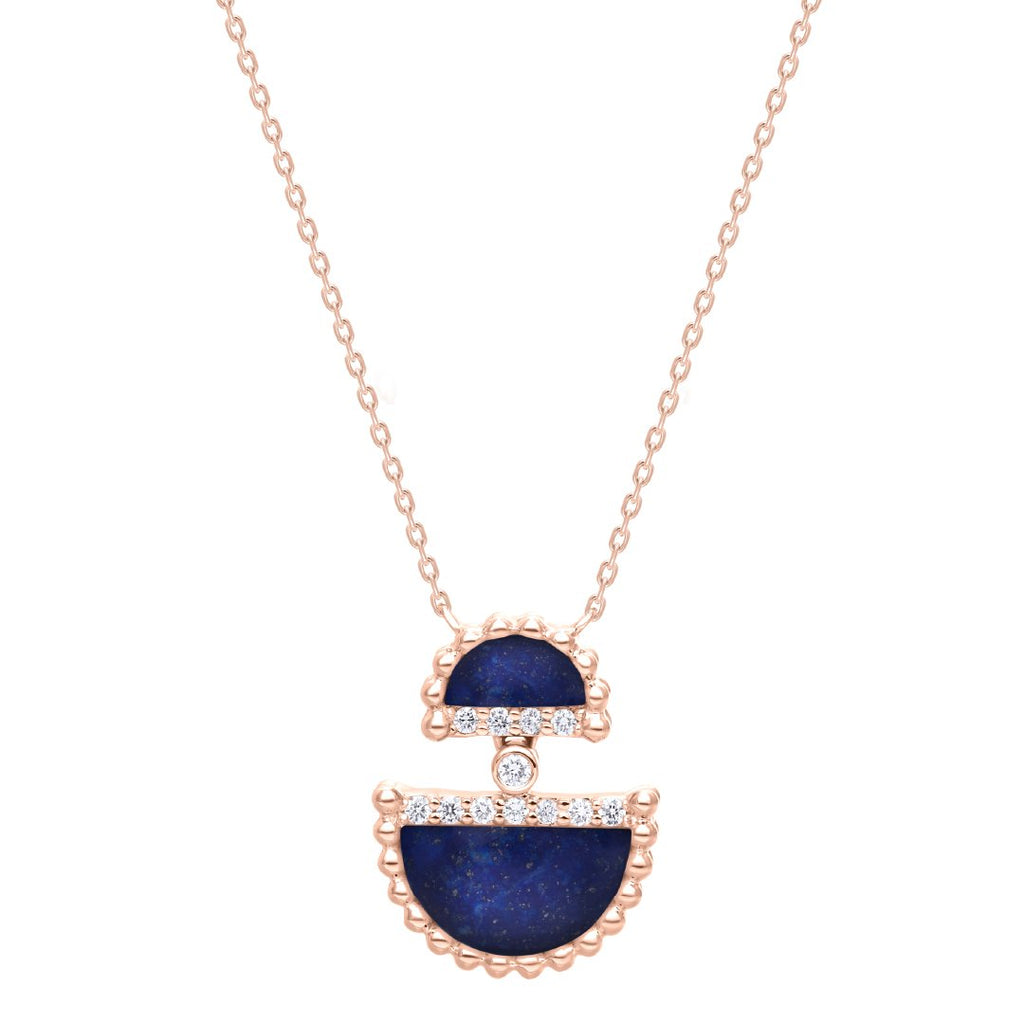 Etlala Mini Necklace, Lapis, Rose Gold
