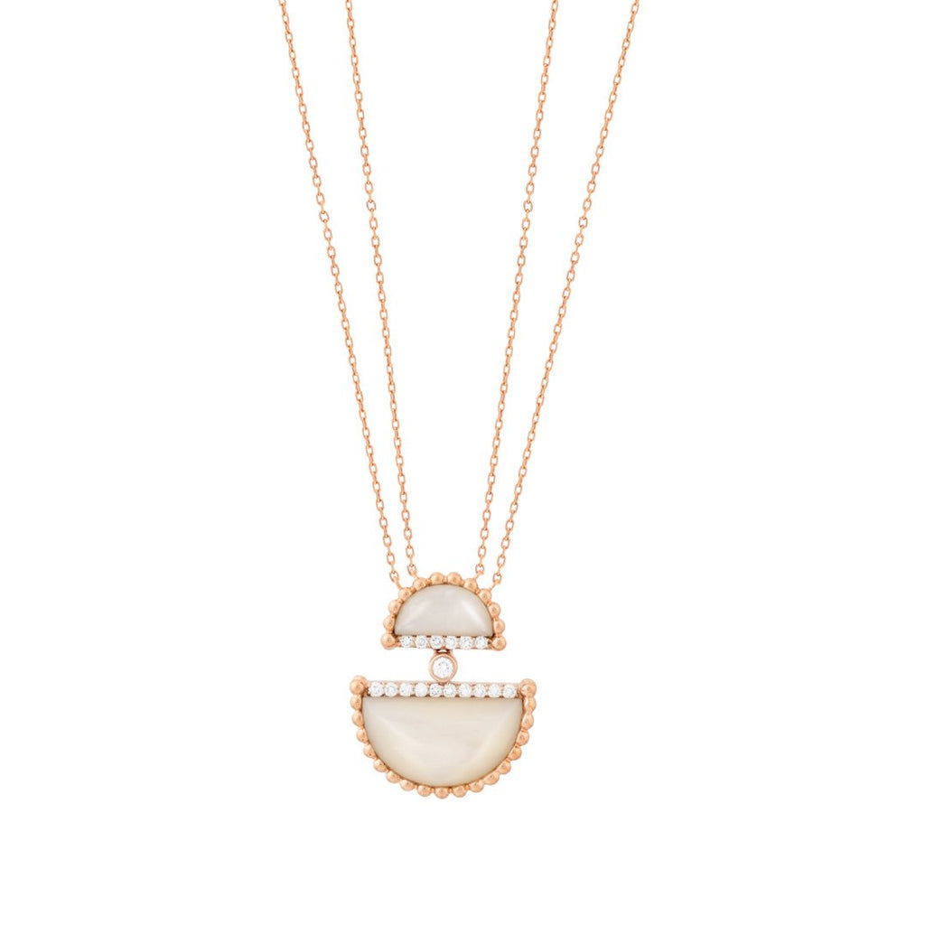 Etlala Medium Necklace, Mother of Pearl, Rose Gold