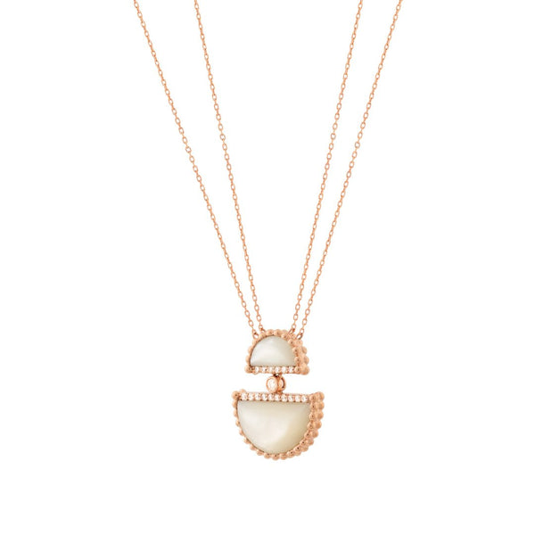 Etlala Medium Necklace, Mother of Pearl, Rose Gold