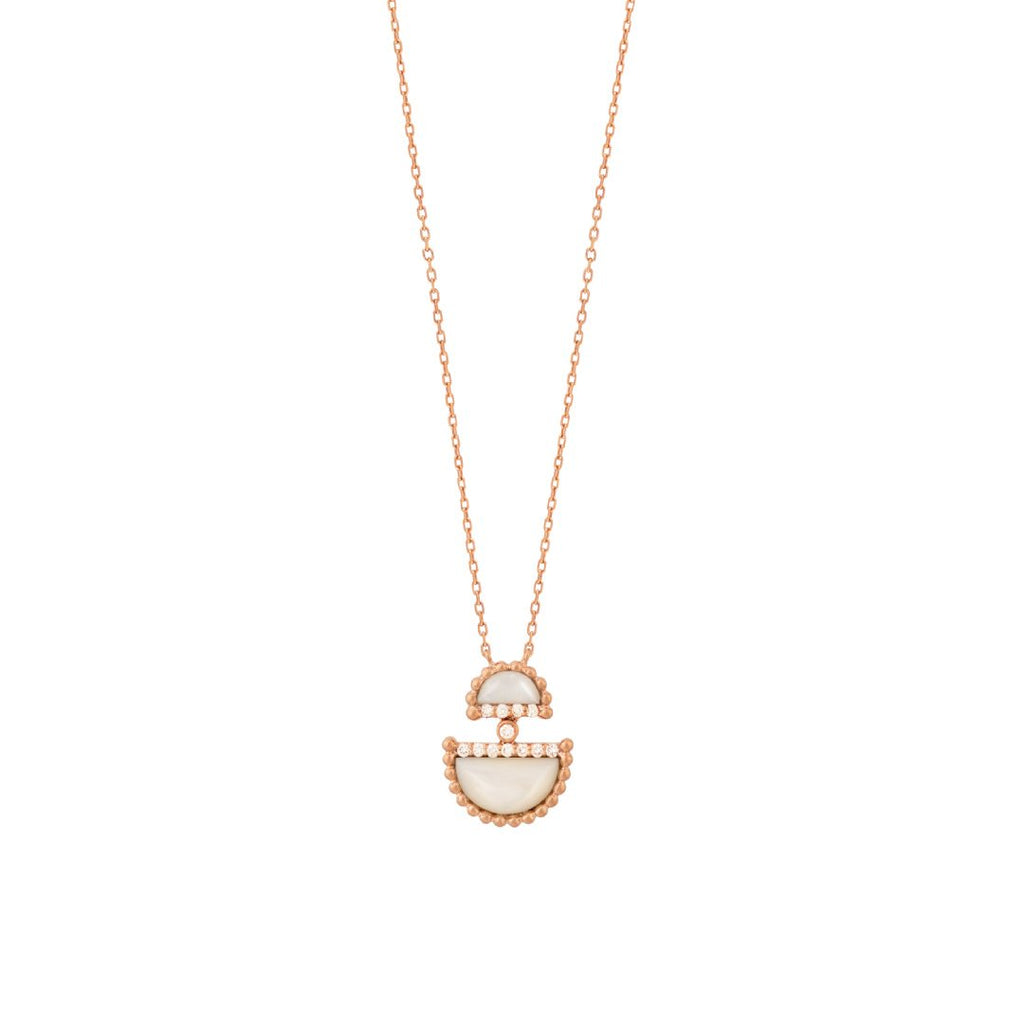 Etlala Mini Necklace, Mother of Pearl, Rose Gold