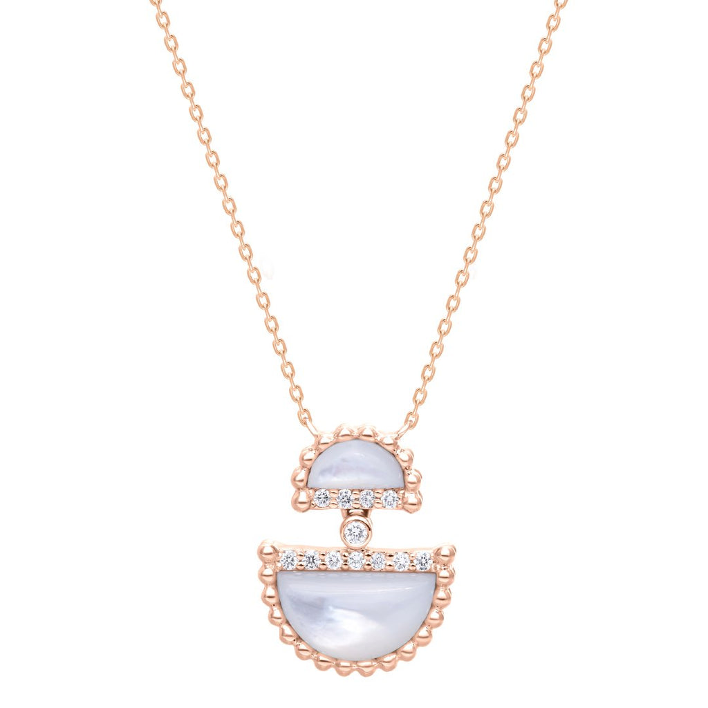 Etlala Mini Necklace, Mother of Pearl, Rose Gold
