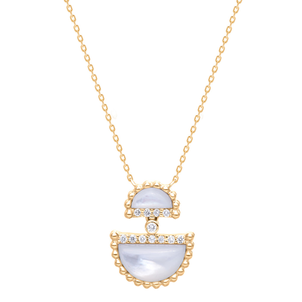 Etlala Mini Necklace, Mother of Pearl, Yellow Gold