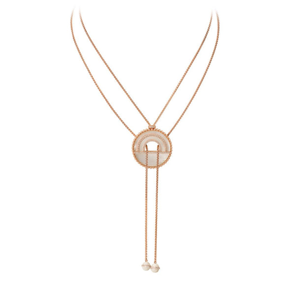 Etlala Grand Necklace, Mother of Pearl, Rose Gold