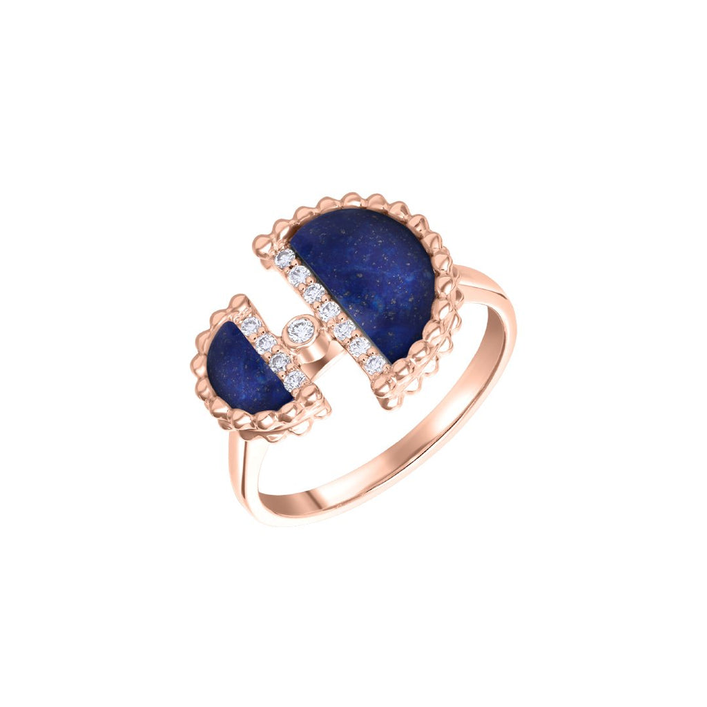 Etlala Mini Ring, Lapis, Rose Gold