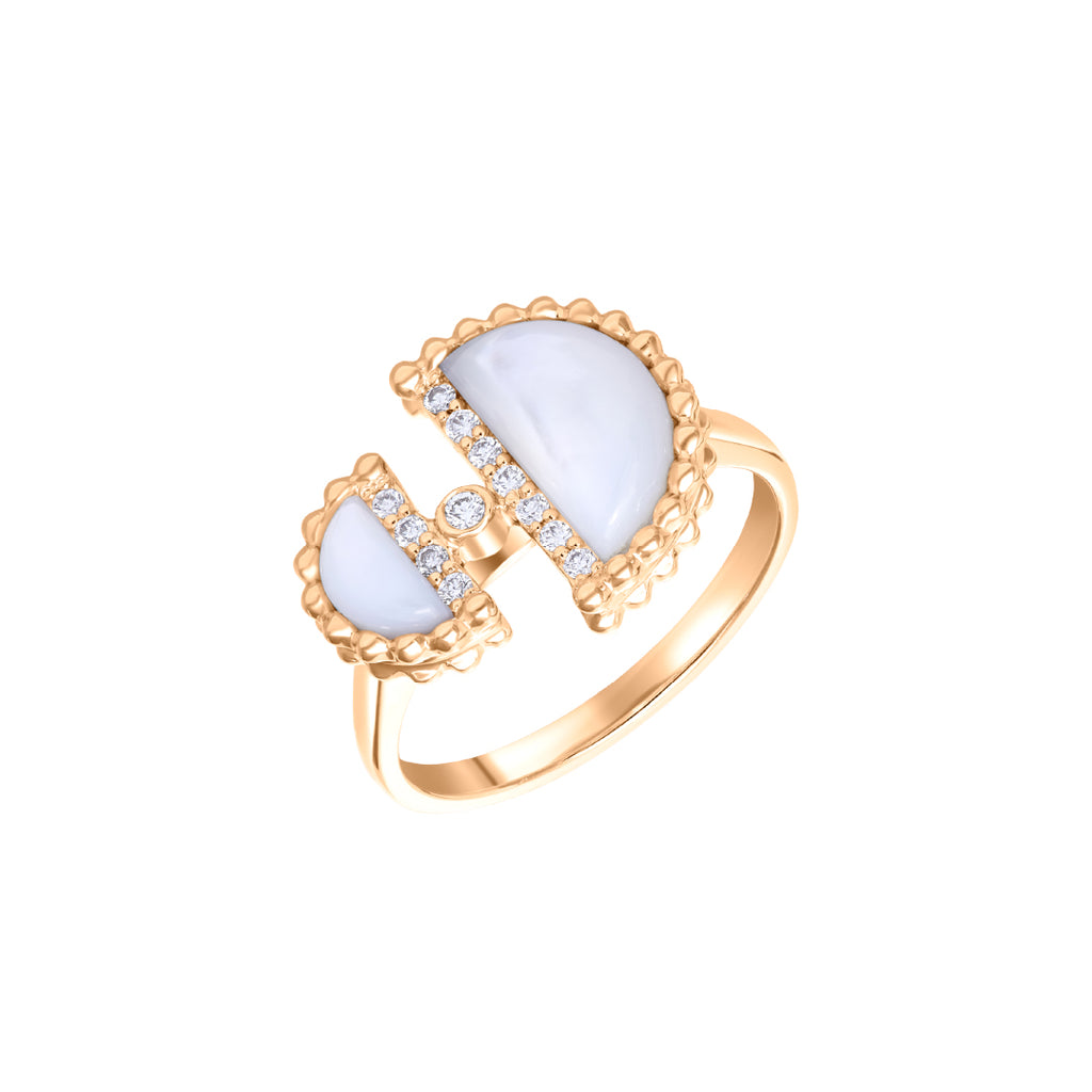 Etlala Mini Ring, Mother of Pearl, Yellow Gold