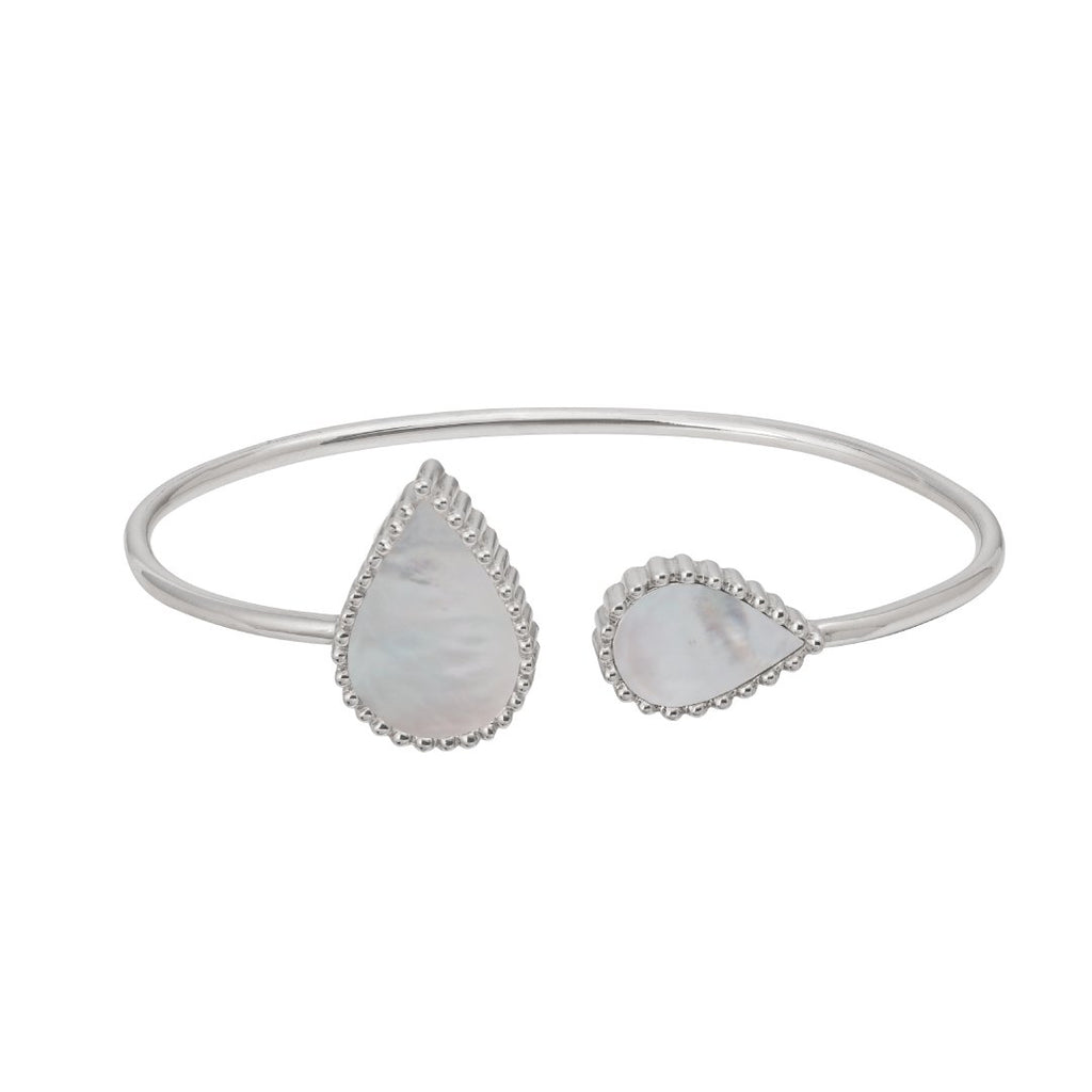 Hayma Bangle, Mother of Pearl, White Gold