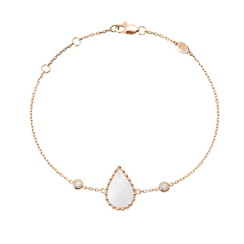 Hayma Chain Bracelet, Mother of Pearl, Rose Gold