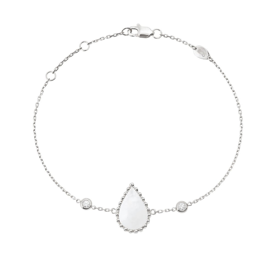 Hayma Chain Bracelet, Mother of Pearl, White Gold