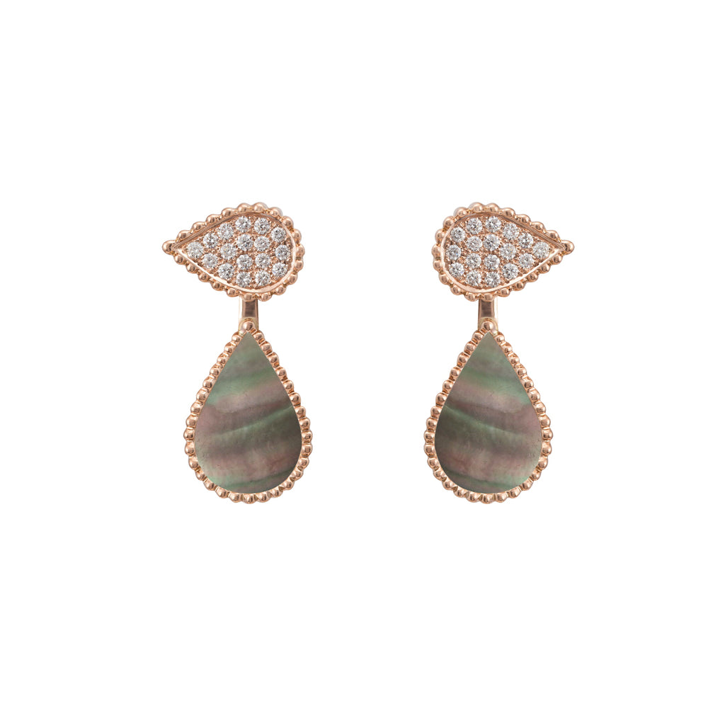 Hayma Diamonds Earring, Grey Mother of Pearl, Rose Gold
