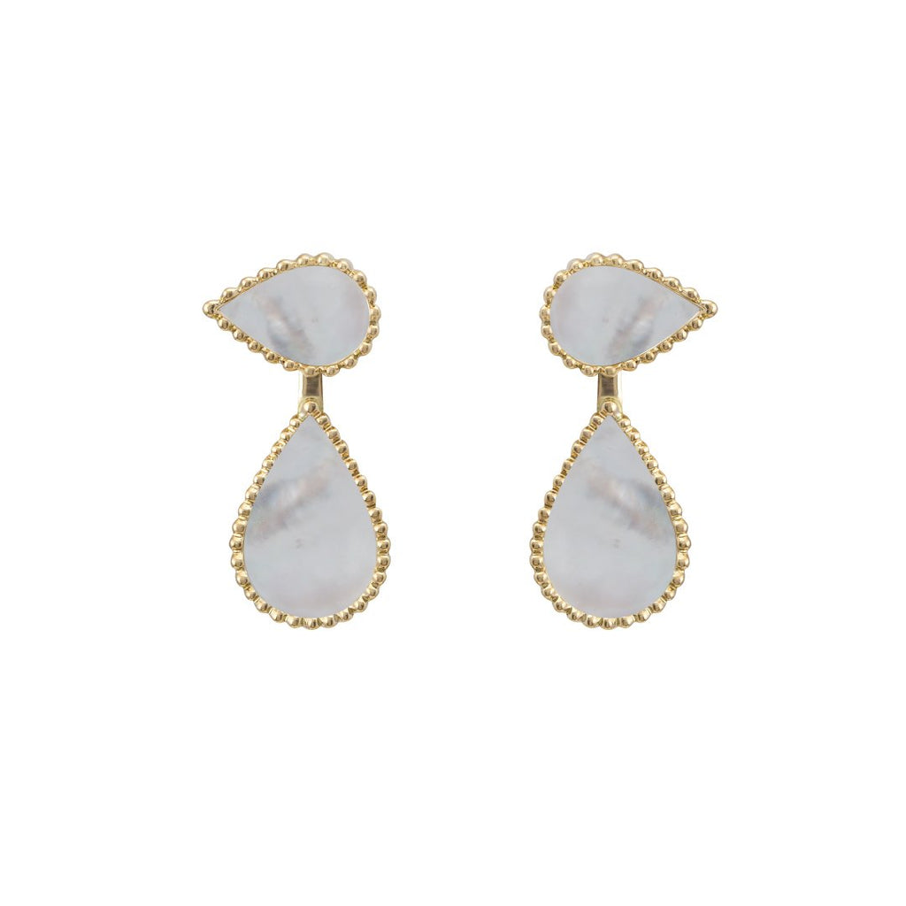 Hayma Earring, Mother of Pearl, Yellow Gold