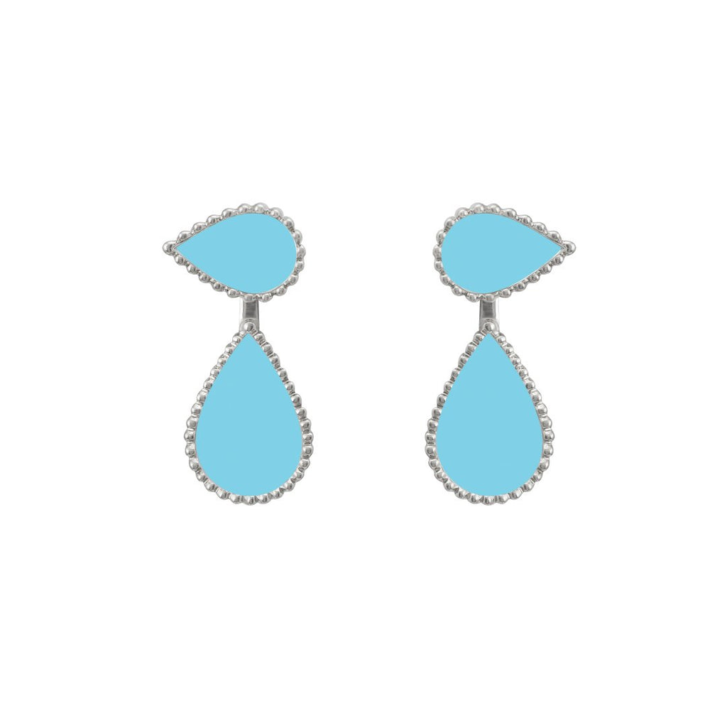 Hayma Earring, Turquoise, White Gold