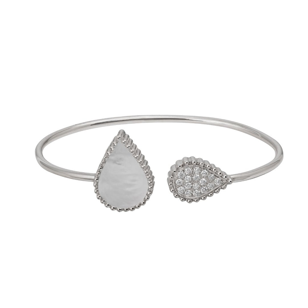 Hayma Diamonds Bangle, Mother of Pearl, White Gold