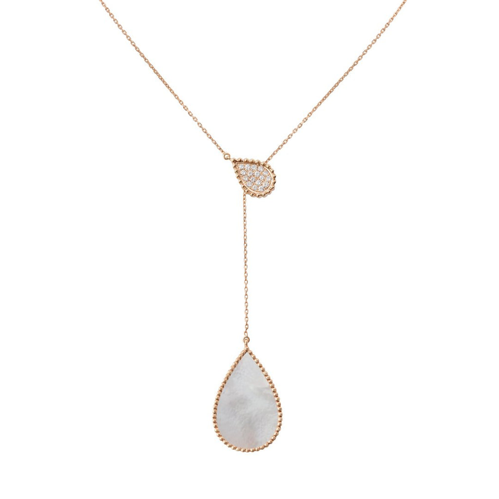 Hayma Diamonds Necklace, Mother of Pearl, Rose Gold