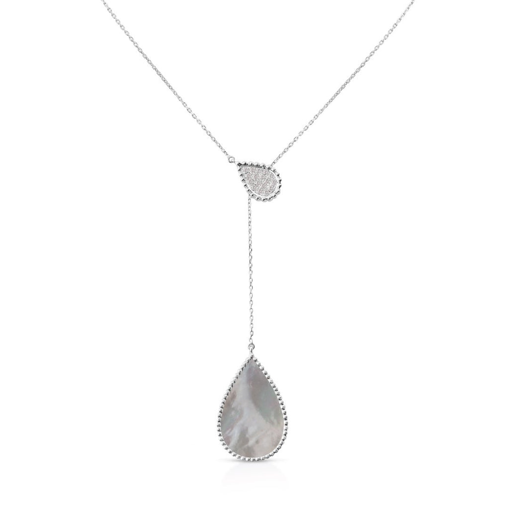 Hayma Diamonds Necklace, Mother of Pearl, White Gold