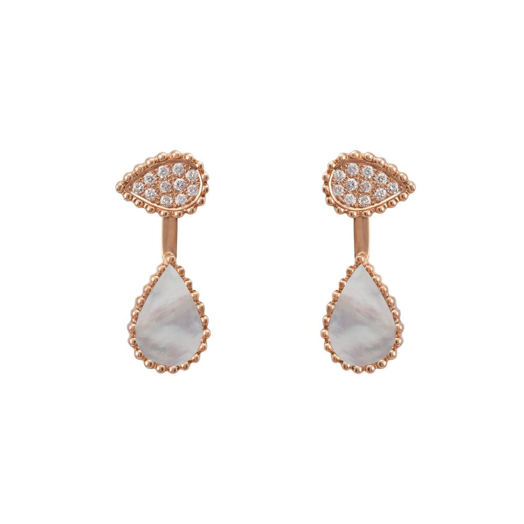 Hayma Diamonds Petite Earring, Mother of Pearl, Rose Gold