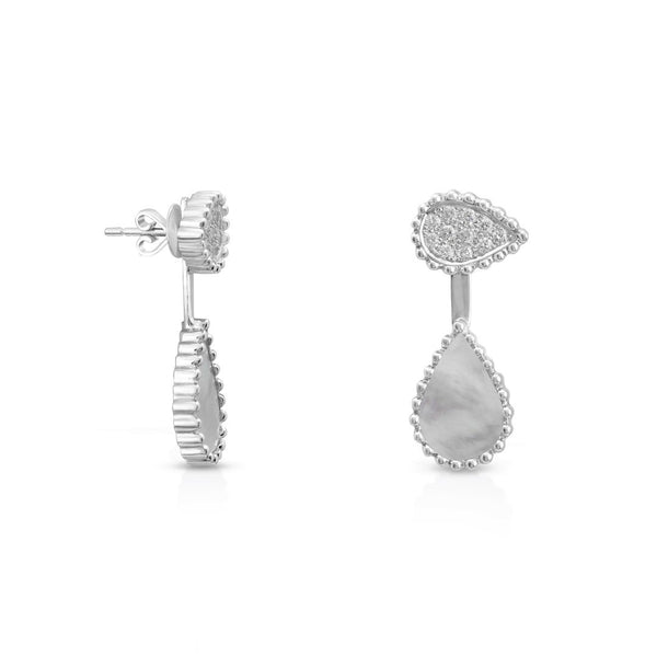 Hayma Diamonds Petite Earring, Mother of Pearl, White Gold