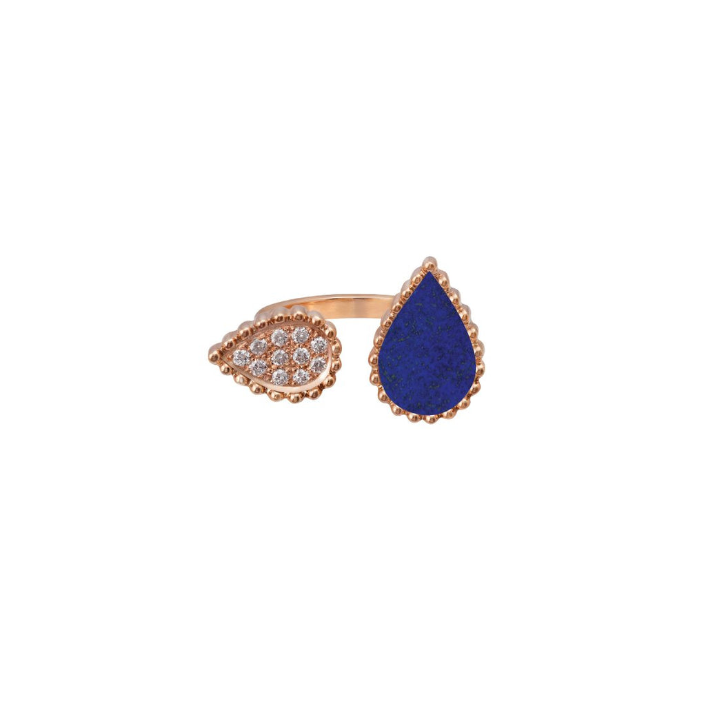 Hayma Diamonds Petite Ring, Lapis, Rose Gold