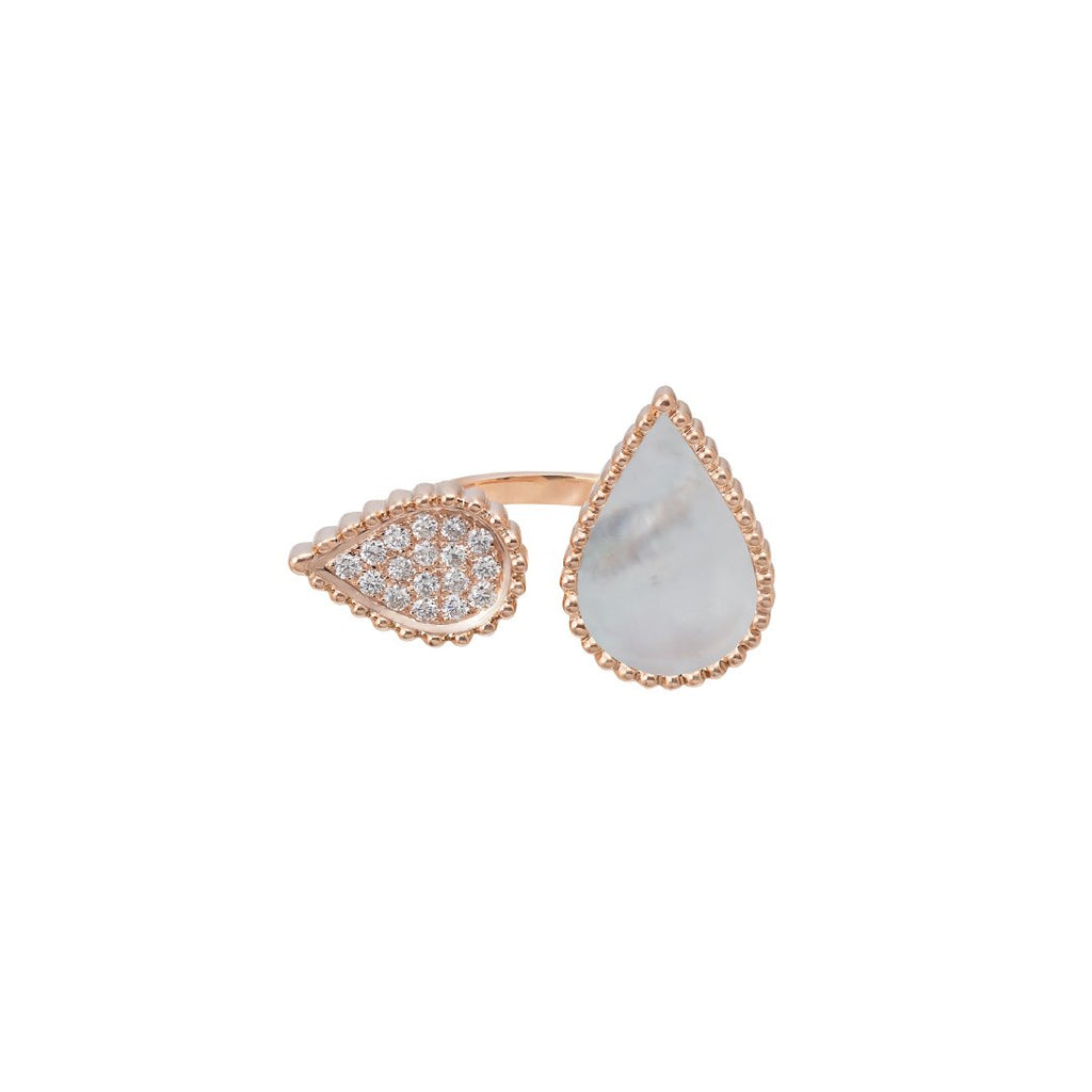 Hayma Diamonds Ring, Mother of Pearl, Rose Gold