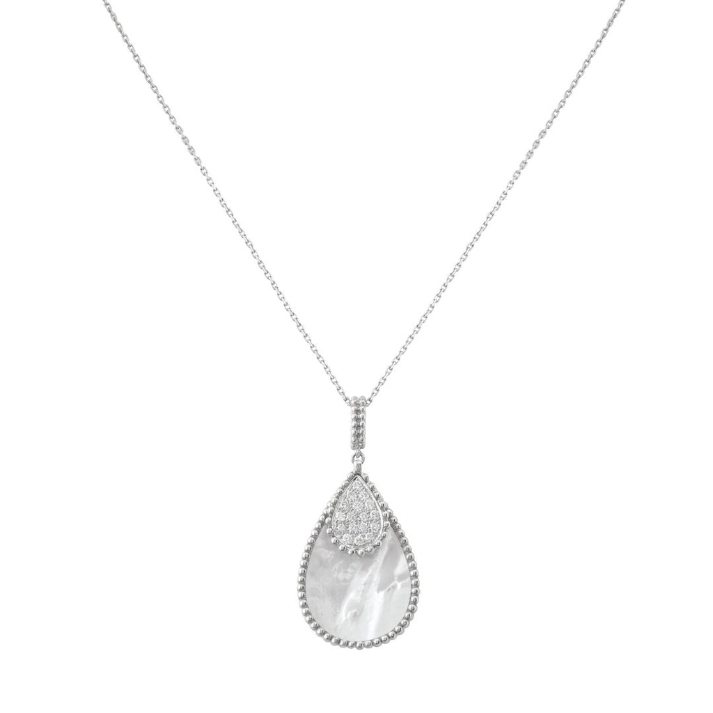 Tayma Necklace, Mother of Pearl, White Gold