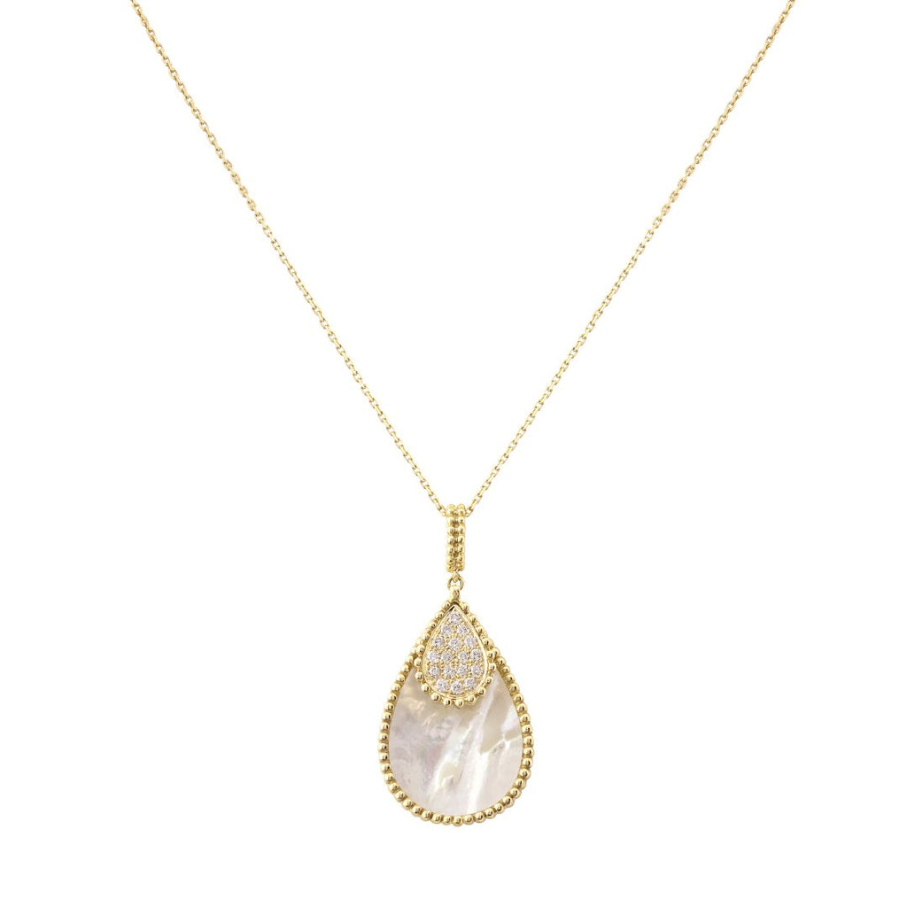 Tayma Necklace, Mother of Pearl, Yellow Gold