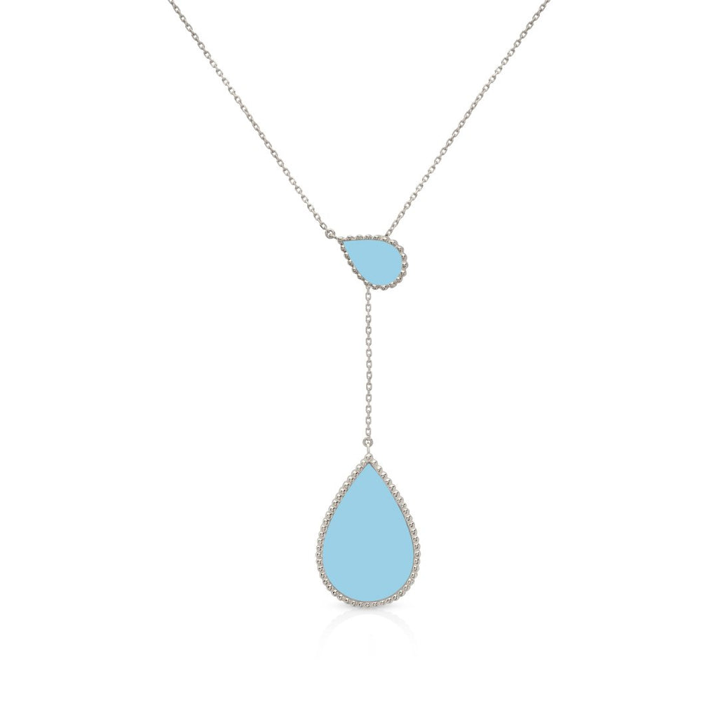 Hayma Necklace, Turquoise, White Gold