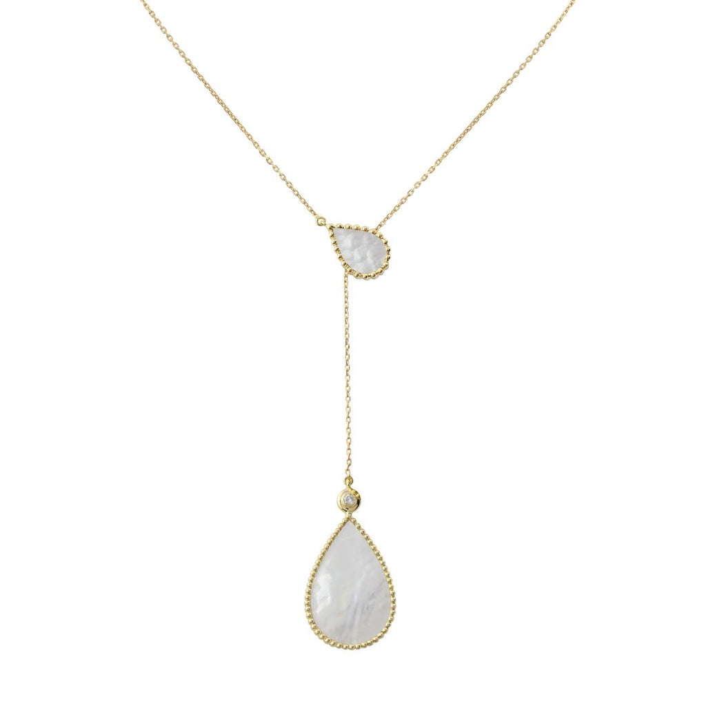 Hayma One Necklace, Mother of Pearl, Yellow Gold