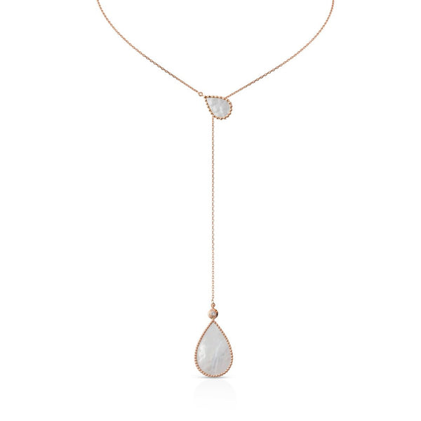 Hayma One Necklace, Mother of Pearl, Rose Gold