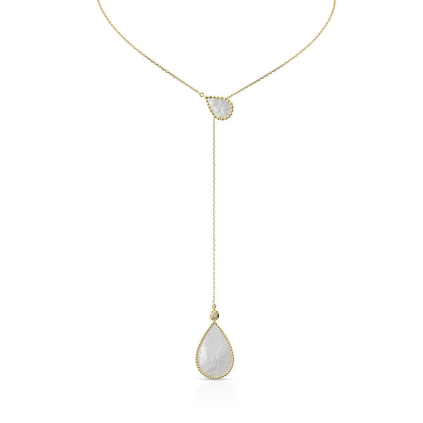 Hayma One Necklace, Mother of Pearl, Yellow Gold