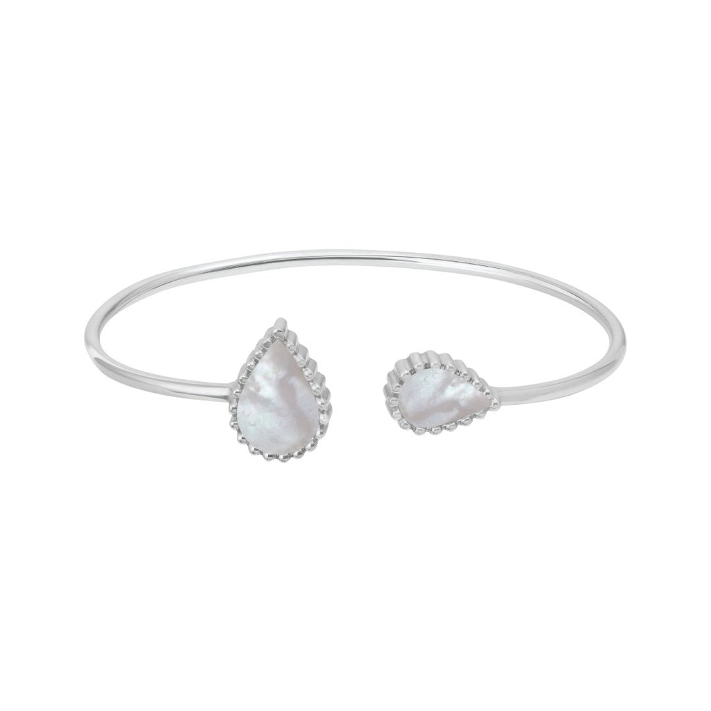 Hayma Petite Bangle, Mother of Pearl, White Gold