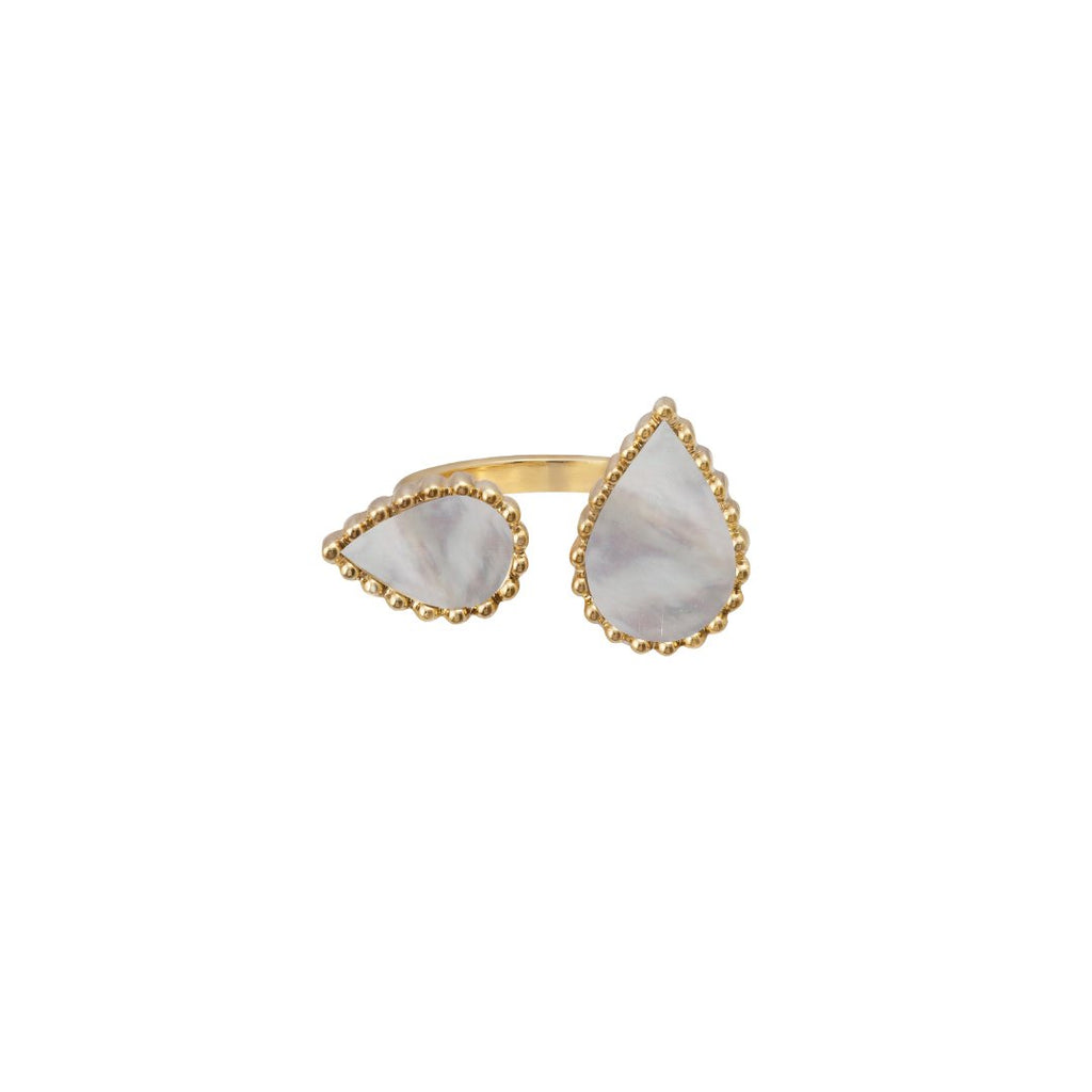 Hayma Petite Ring, Mother of Pearl, Yellow Gold