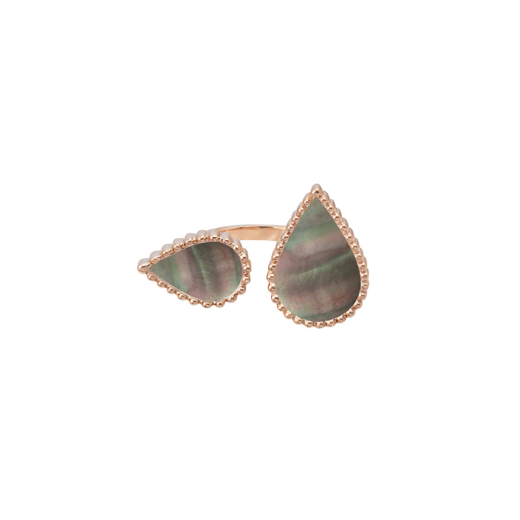 Hayma Ring, Grey Mother of Pearl, Rose Gold