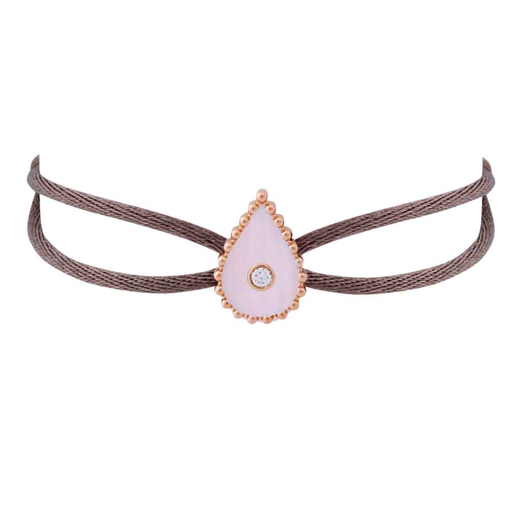 Hayma Thread Bracelet with Diamond, Pink, Brown, Yellow Gold