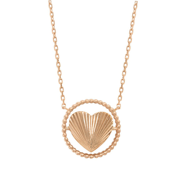 Heart Necklace, Mother of Pearl & Gold, Rose Gold