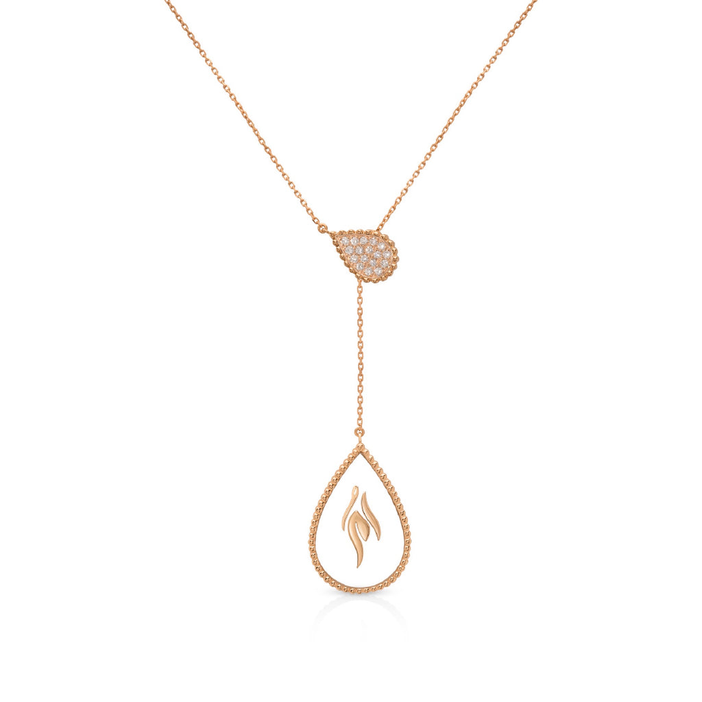 Mother Hayma Necklace with Diamonds, Rose Gold