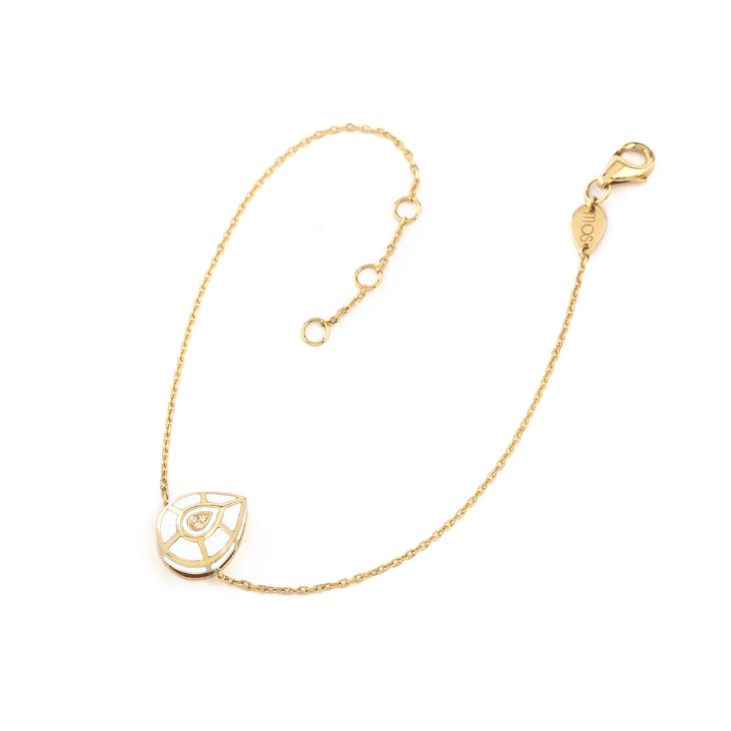 The Drops Chain Bracelet, Mother of Pearl, Yellow Gold