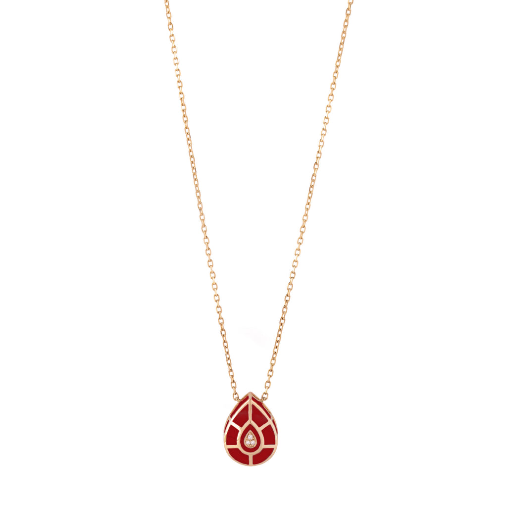 The Drops Necklace, Red, Rose Gold
